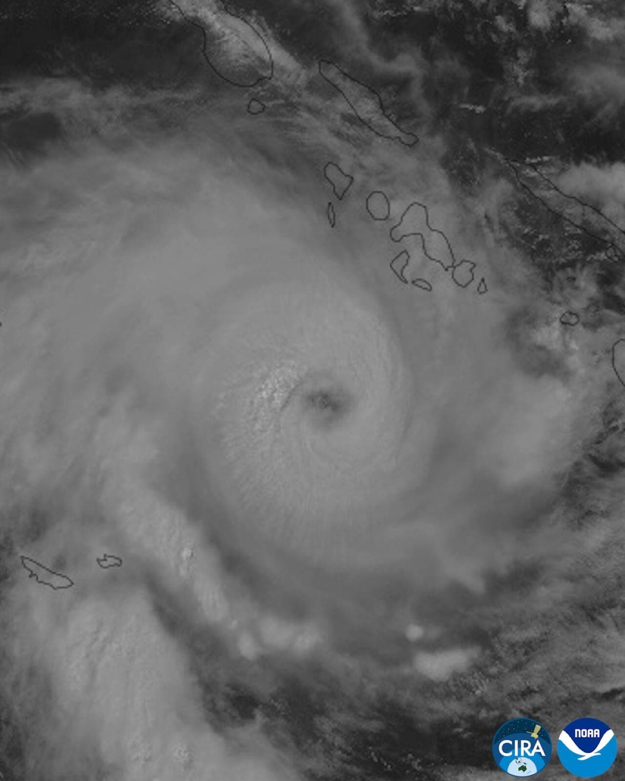 Tropical Cyclone Maila satellite imagery over the Solomon Sea
