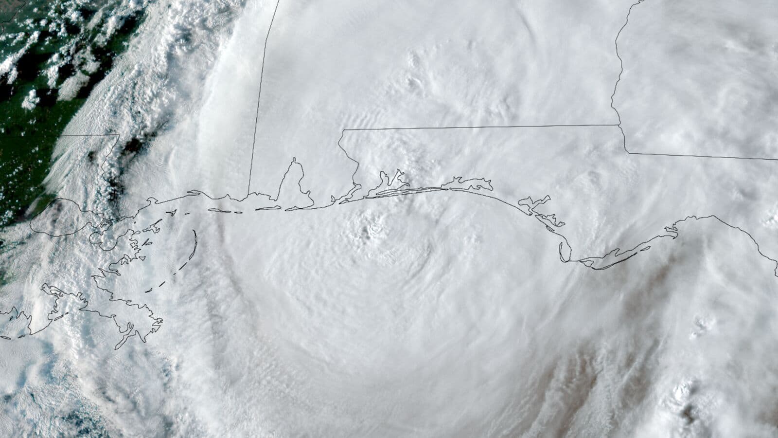 Satellite image of Hurricane Isaias nearing landfall on the Florida Panhandle on October 9, 2026