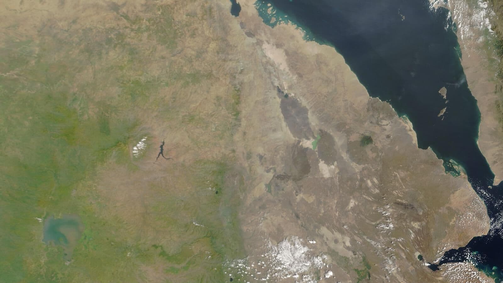 Satellite view of northern Ethiopia’s Tigray, Afar and Amhara regions and the Red Sea on October 8, 2026
