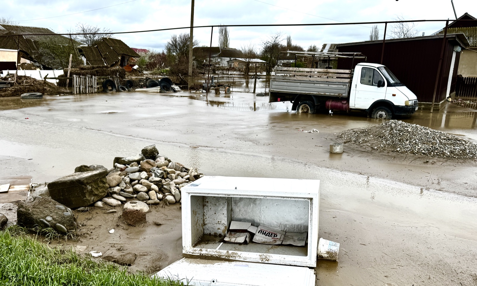 Floodwaters inundate residential areas in Dagestan, Russia